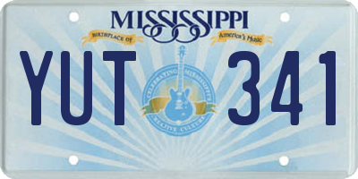 MS license plate YUT341