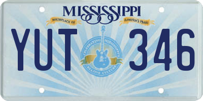 MS license plate YUT346