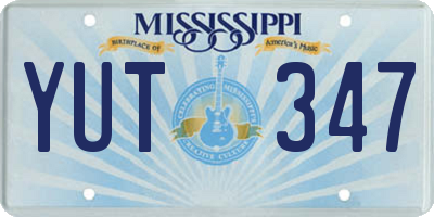 MS license plate YUT347