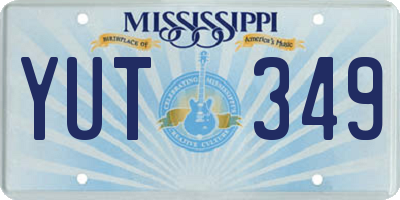 MS license plate YUT349