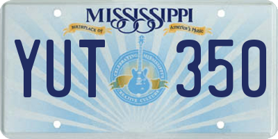 MS license plate YUT350