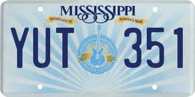 MS license plate YUT351