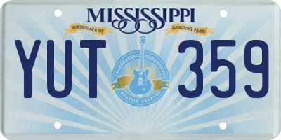 MS license plate YUT359