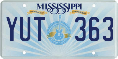 MS license plate YUT363