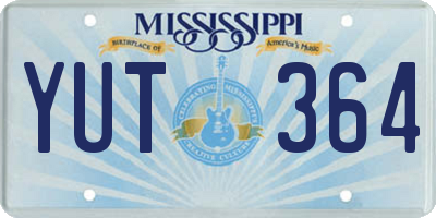 MS license plate YUT364