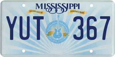 MS license plate YUT367