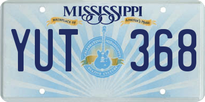 MS license plate YUT368