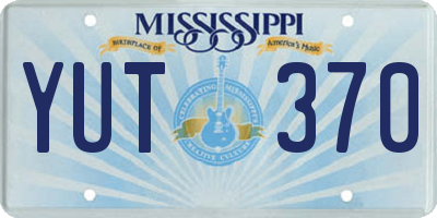 MS license plate YUT370