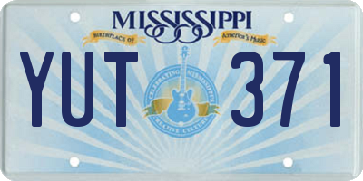 MS license plate YUT371