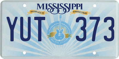 MS license plate YUT373