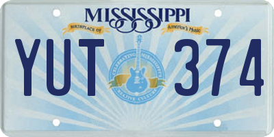 MS license plate YUT374