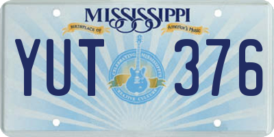 MS license plate YUT376
