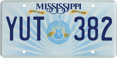 MS license plate YUT382