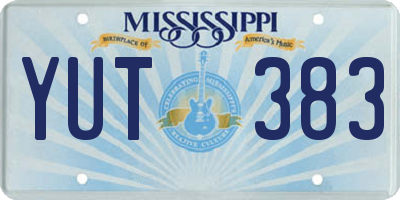 MS license plate YUT383