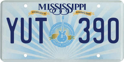 MS license plate YUT390