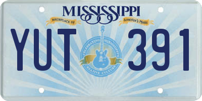 MS license plate YUT391