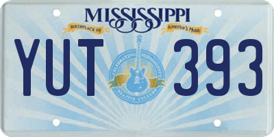MS license plate YUT393