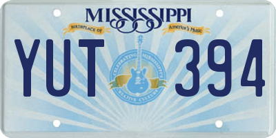 MS license plate YUT394