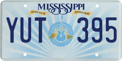 MS license plate YUT395