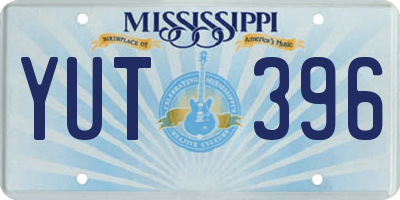 MS license plate YUT396