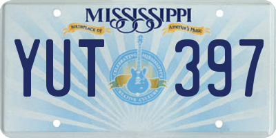 MS license plate YUT397
