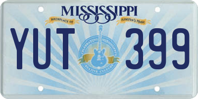 MS license plate YUT399