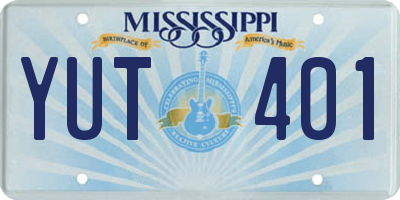 MS license plate YUT401
