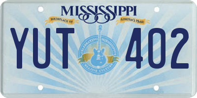 MS license plate YUT402