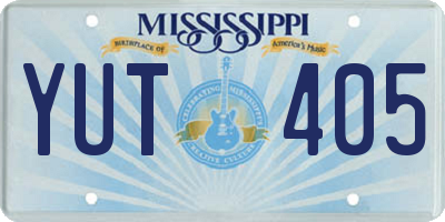 MS license plate YUT405
