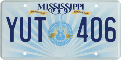 MS license plate YUT406