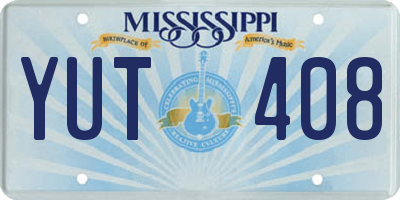 MS license plate YUT408