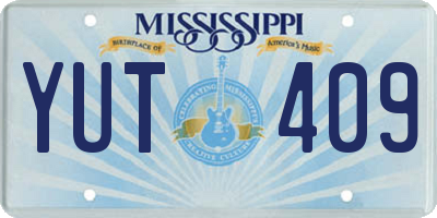 MS license plate YUT409