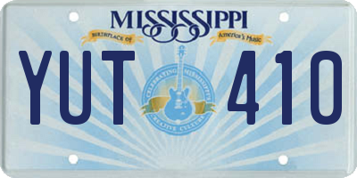 MS license plate YUT410