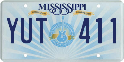 MS license plate YUT411