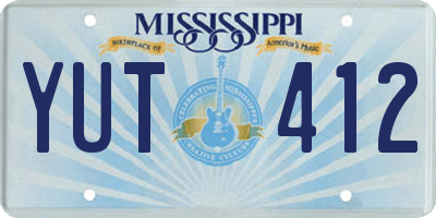 MS license plate YUT412