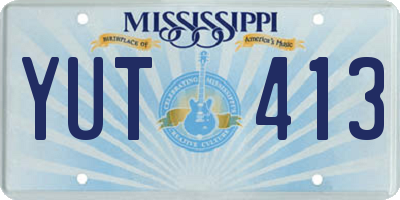 MS license plate YUT413