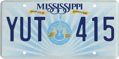 MS license plate YUT415