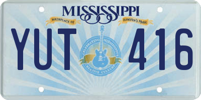 MS license plate YUT416