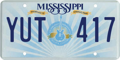 MS license plate YUT417