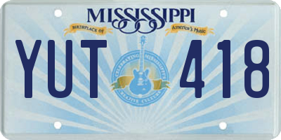 MS license plate YUT418