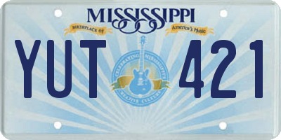 MS license plate YUT421