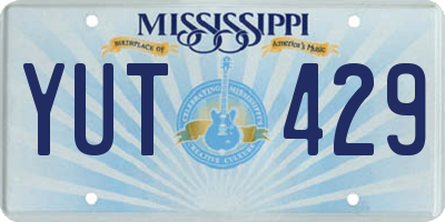 MS license plate YUT429