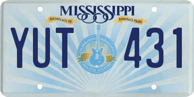 MS license plate YUT431