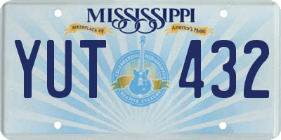 MS license plate YUT432