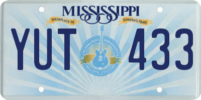 MS license plate YUT433