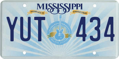 MS license plate YUT434