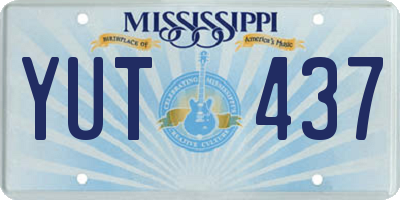 MS license plate YUT437