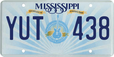 MS license plate YUT438