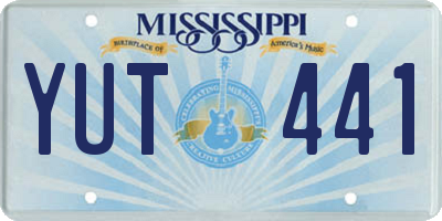 MS license plate YUT441