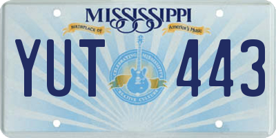 MS license plate YUT443
